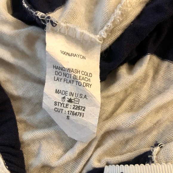 Lightweight Navy and Cream Stripe Open Back Tank - Picture 4 of 4